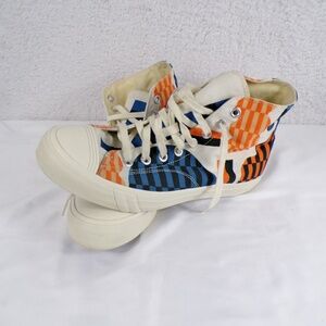 PRO-Keds Royal Hi Jesse Brown Artist Geo Lined Canvas Hightops Men's Size 9.5